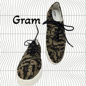 Gram Sneakers Mens Sz 42=9 Tan-Green & Black Fabric Upper Casual Comfort